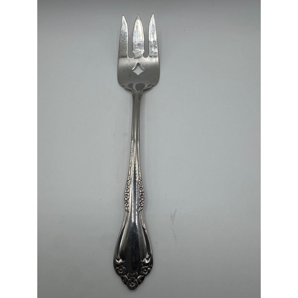 Oneida Mansfield Frosted Cold Meat Fork Stainless Wm A Rogers Deluxe OHSMANSF